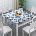 thumbnail image 3 of Elastic Hem Floral Print Square Tablecloth, Durable Waterproof Polyester Cover Designed for 36x36 Inch Tables, Ideal for Kitchens, Patios, and Parties, 3 of 6