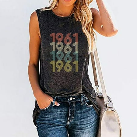 

60Th Birthday Gift T Shirt For Women Vintage 1961 Original Parts Tee Cute Vest