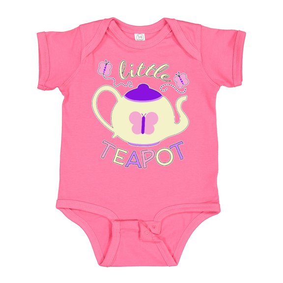 Inktastic Little Teapot Cute Teapot with Butterflies Boys or Girls Baby Bodysuit