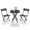 Black, variant on 3-Piece Steel Folding Bistro Set, Outdoor Patio Table and 2 Chairs Set, Square Table with Weather-Resistant Design for Balcony, Garden, Yard & Indoor Use (Black)