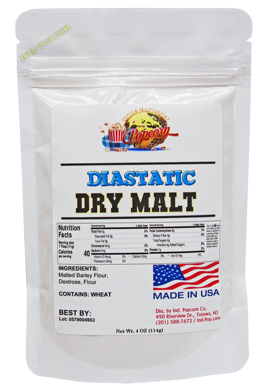 Dry Malt Powder, Diastatic Barley , Malted Barley Flour 4 oz