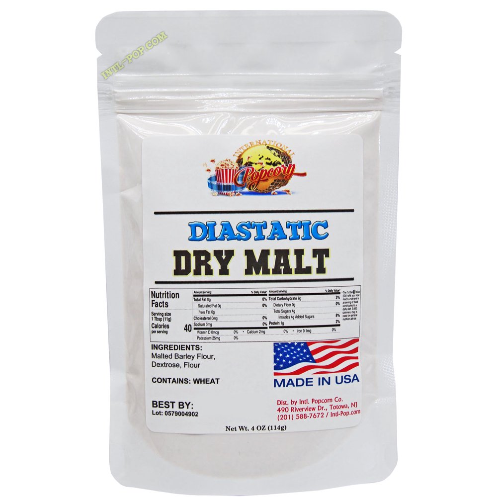 Dry Malt Powder, Diastatic Barley , Malted Barley Flour 4 oz