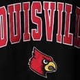 thumbnail image 4 of Men's Colosseum Black Louisville Cardinals Arch & Logo Crew Neck Sweatshirt, 4 of 4