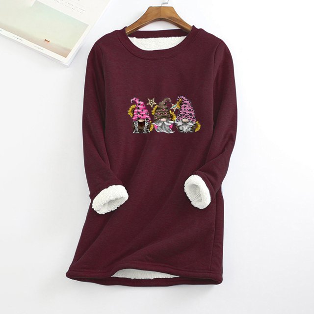 Blouses pour Femmes, Col Rond avec Poche, Épaissies, en Peluche, Chaudes, à Manches Longues, Chemises pour Femmes en Liquidation