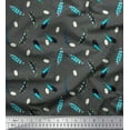 thumbnail image 1 of Soimoi Gray Poly Georgette Fabric Dot & Feather Printed Fabric 1 Yard 52 Inch Wide, 1 of 3