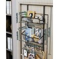 thumbnail image 3 of Consumest Over-the-Door Hanging Organizer with 9 Hooks & 2 Baskets, Black, 3 of 7