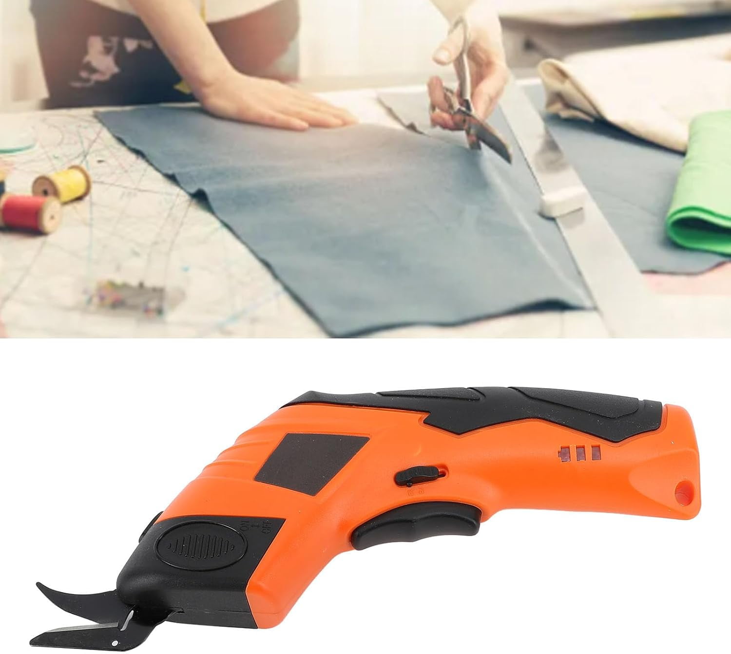 ABPETE Electric Scissors for Cutting Fabric Cardboard Plastic, Rechargeable Cordless Electric Scissors 10000rpm Powerful Shears Cutting Tool