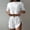 Blanc, variante sur Elvqul Haut et Short pour Femmes 2 Pcs Manches Courtes Pyjamas Col Ras du Cou Chandail Uni Vêtements de Nuit pour Femmes Léger