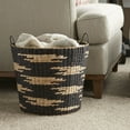 thumbnail image 3 of Household Essentials Tapered Woven Basket, Large Decorative Basket with Handles, Black and White Pattern, 3 of 7