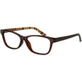 thumbnail image 2 of M Readers Women's Joan +2.50 Rectangle Reading Glasses with Case, Brown, 2 of 4