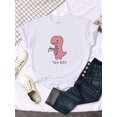 thumbnail image 2 of Camiseta con estampado de té y Rex rosa para mujer, de gran tamaño con cuello redondo ropa holgada, Harajuku, Kawaii, Animal que combina con todo, 2 of 5
