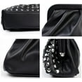 thumbnail image 6 of Rivet Studded Black Purse Clutch Bag for Women, Faux Leather Magnetic Closure, Party Handbag, Day Purse, Black, 6 of 9