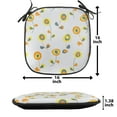 thumbnail image 5 of Floral Chair Seating Cushion Set of 6, Abstract Illustration of Flower Like Circular, Seat Pads for Office with Anti-slip Backing, 16"x16", Multicolor, by Ambesonne, 5 of 7