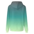 thumbnail image 5 of Dazajoo Women's V Neck Hoodies Long Sleeve Sweatshirt Drawstring Pullover Trendy Gradient Color Hooded Tops with Pocket 2024 Fall Oversized Sweatshirts for Women,Green,XXL, 5 of 7
