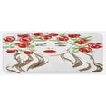 thumbnail image 1 of Flower Kitchen Mat, Hand Drawn Lady with Roses on Her Hair Floral Ornamentals Natural Art Theme, Plush Decorative Kitchen Mat with Non Slip Backing, 47" X 19", Green Red Tan, by Ambesonne, 1 of 1