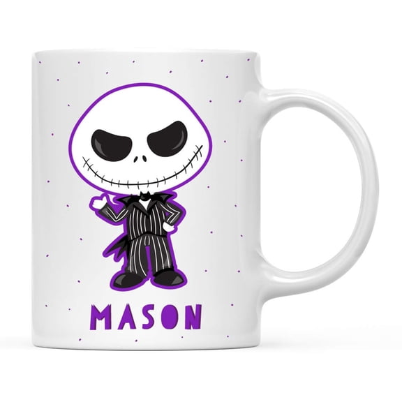 Koyal Wholesale Personalized 11oz. Kids Milk Hot Chocolate Mug, Halloween Skull, 1-Pack
