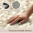 thumbnail image 6 of ODIKA 4'x6' Washable Area Rug Beige Plaid Motif Checkered Block Print Geometric Neutral Tone for Dorm Room, Small Living Stain Resistant Low Profile, Easy Care, 6 of 7