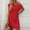 Red, variant on Ayolanni Knee-Length Holiday Dresses for Women 2025 Black One-Shoulder Solid Short Sleeve Knit Dresses Junior Dresses L