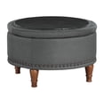 thumbnail image 5 of Alloway Storage Ottoman in Charcoal Fabric with Antique Bronze Nailheads, 5 of 8