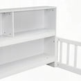 thumbnail image 3 of Full Floor Bed with Side Bookcase,Shelves & Guardrails in White, 3 of 19