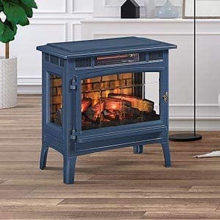 Duraflame 3D 24 W x 23.4 H x 12.9 D inch Infrared Electric Fireplace Stove - Navy, DFI-5010-07