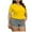 Yellow, variant on Timegard Plus Size Tops for Women Summer Casual Side Split V Neck Fitting Comfy Blouse Short Sleeve Tee