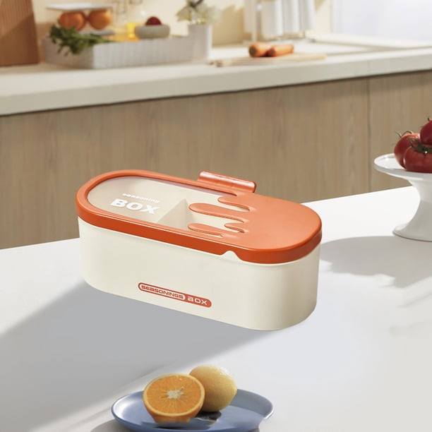 Tarro de condimentos con tapa vertical, coctelera de vidrio, frasco de condimentos de cocina, bote de aceite para condimentos domésticos, caja de condimentos MSG con cuchara, tarro de condimentos de p