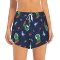 thumbnail image 2 of Fuzoiu Dinosaur Astronaut Print Women's Athletic Shorts, Double-Layer Running Shorts with Pocket,Women's Workout Shorts for Yoga, Gym, and Workouts-X-Large, 2 of 7