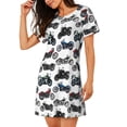 thumbnail image 2 of Vintage Motorcycles Biker Pattern Women'S Nightgown Sleepwear Short Sleeves Nightshirt Loose Comfy Pajama 3x-Large, 2 of 8