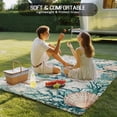 thumbnail image 5 of Fsddascl Teal Coastal Crab Outdoor Rug for Patio/Deck/Porch, Non-Slip Large Area Rug 4 x 6 Ft, Vintage Summer Beach Nautical Coral Indoor Outdoor Rugs Washable Area Rugs, Camping Rug Carpet, 5 of 5