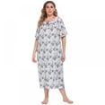 thumbnail image 1 of Chemise de Nuit Longue à Imprimé pour Femmes Grande Taille, Printemps et Automne, TG à 10TG, 1 of 5