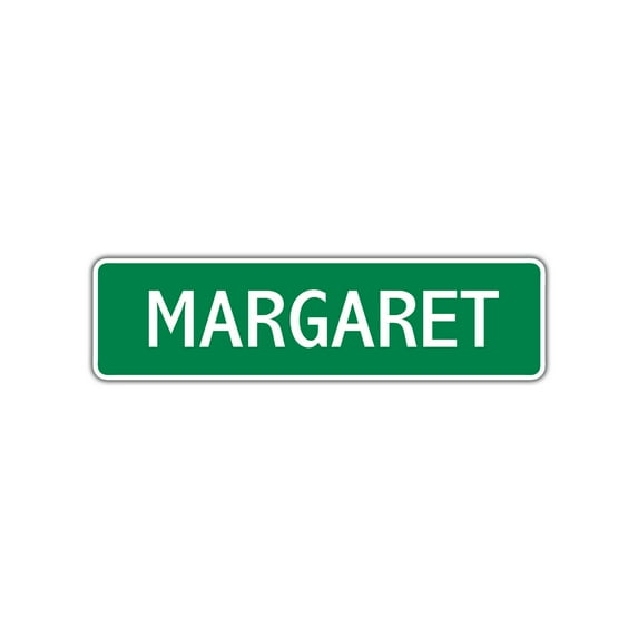 Margaret Girls Children Indoor Outdoor Unique Wall Novelty Name Letter Printed Plaque Decoration Label Aluminum Metal Sign 4"x18"