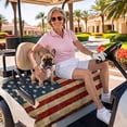 thumbnail image 3 of Golf Cart Seat Covers for 2 Seater, Vintage American Flag Soft Microfiber Cart Seat Towel Blanket, Retro USA Flag Blue Red Absorbent Breathable Non Slip Bench Seats Protector for Golf Course 51"x31", 3 of 9