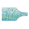 thumbnail image 2 of Modern Cutting Board, Mosaic Grid Pattern Pixel Art Digital Design Graphic Squares Illustration, Tempered Glass Cutting and Serving Board, Wine Bottle Shape, Lime Green Aqua White, by Ambesonne, 2 of 5