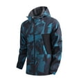 thumbnail image 3 of Mens Jacket Winter Camo Zipper Hooded Windbreaker Waterproof Bomber Jacket with Pockets Fall Casual Performance Loose Men's Winter Coats Blue L, 3 of 5