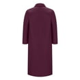 thumbnail image 4 of Htigea Trendy Peacoat for Women Solid Color Long Sleeve Lapel Collar Pocket Long Woolen Coat Oversized Casual Outerwear Fall Winter Purple,XXXL, 4 of 6