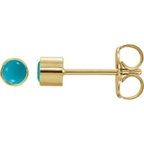 Auriga Fine Jewelry 14k Yellow Gold Natural Turquoise Stud Earrings for Women