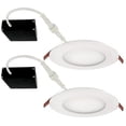 thumbnail image 1 of LED 4-inch White Slim Panel Downlight 9W 750 lumens with Junction Box 4000K (2-Pack), 1 of 1