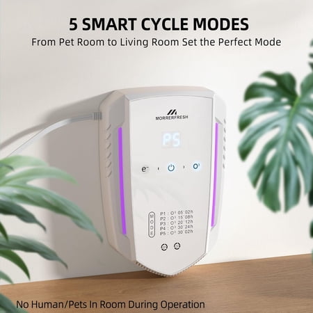 Cat Litter Deodorizer & Pet Odor Eliminator for Home, Ozone Air Purifier Plug in for Strong Dog Poof, Litter Box Deodorizer with 5 Mode for Smoke, Wardrobe, Garage, Car