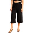 thumbnail image 6 of LMLYSoH Women’s High Rise Capri Pants Elastic Waist Solid Color Loose Fit Cropped Pants Trousers, 6 of 8