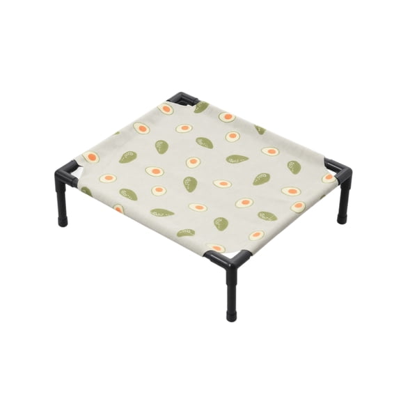 Elevated Pet Bed Breathable Raised Bed for Small Dogs and Cats Waterproof All Season Outdoor Indoor Cot for Puppies, Kittens, Teddy and Corgi Beige Avocado Print Single Pack
