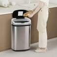 thumbnail image 2 of YRLLENSDAN 13 Gallon Trash Can Motion Sensor Trash Can Automatic Trash Cans Touchless Stainless Steel Kitchen Trash Can with Lid Kitchen Garbage Can for Bathroom Bedroom Home Office, SS, 2 of 7
