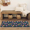 thumbnail image 4 of Pioneer Flower Floral Print Pattern Bathroom Rugs Mat, Non Slip Microfiber Bathroom Rug with Rubber Backing, Soft Mats for Bathroom Floor Tub Shower, 17"x47", 4 of 5