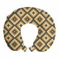 thumbnail image 1 of Geometric Travel Pillow Neck Rest, Retro Abstract Curvy and Groovy Shapes on Background Colored in Dark Sepia, Memory Foam Traveling Accessory Airplane and Car, 12", Multicolor, by Ambesonne, 1 of 2