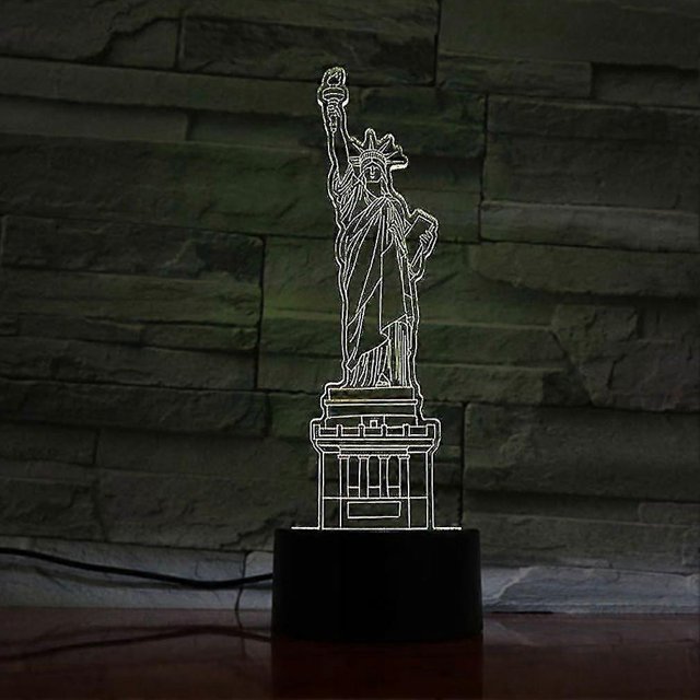 3d Night Light Statue Of Liberty Led Night Light Bedroom Table Lamp Color Changing
