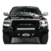 Vijay Compatible with 2019-2020-2021-2022-2023-2024 Dodge RAM 1500 Front and Rear Bumper Textured Black Steel with Lights and D-rings (NOT for Classic)