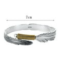 thumbnail image 5 of Opvise Adjustable Opening Designed Bracelet Silver Color Irregular Feather Bangle Men Retro Style Alloy Jewelry Gift, 5 of 7
