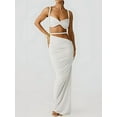 thumbnail image 3 of Women'S 2 Piece Sets Summer Beach Sexy- Ruched Backless - Top and Cut Out Skirt Night Out Dress White M, 3 of 6