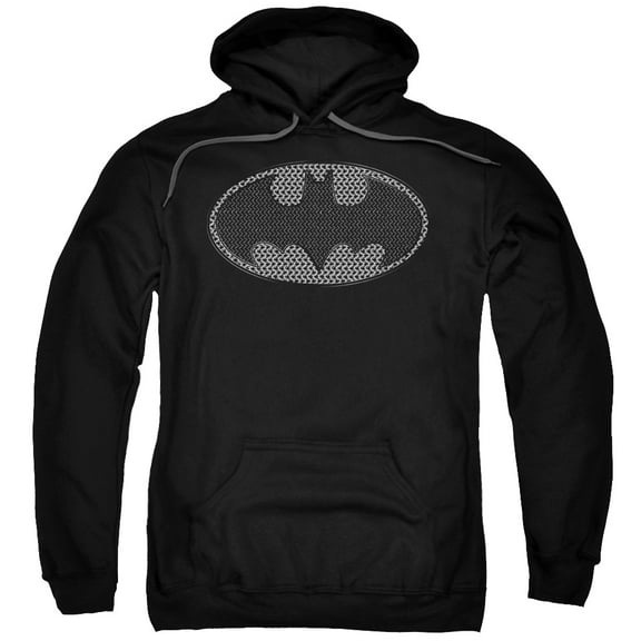 Trevco Batman-Chainmail Shield - Adult Pull-Over Hoodie - Black- Large