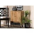 thumbnail image 3 of Baxton Studio Rossin Modern and Contemporary Oak Brown Finished Wood 2-Door Entryway Shoe Storage Cabinet, 3 of 23